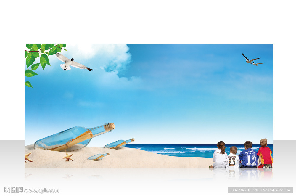 夏天海灘背景模板