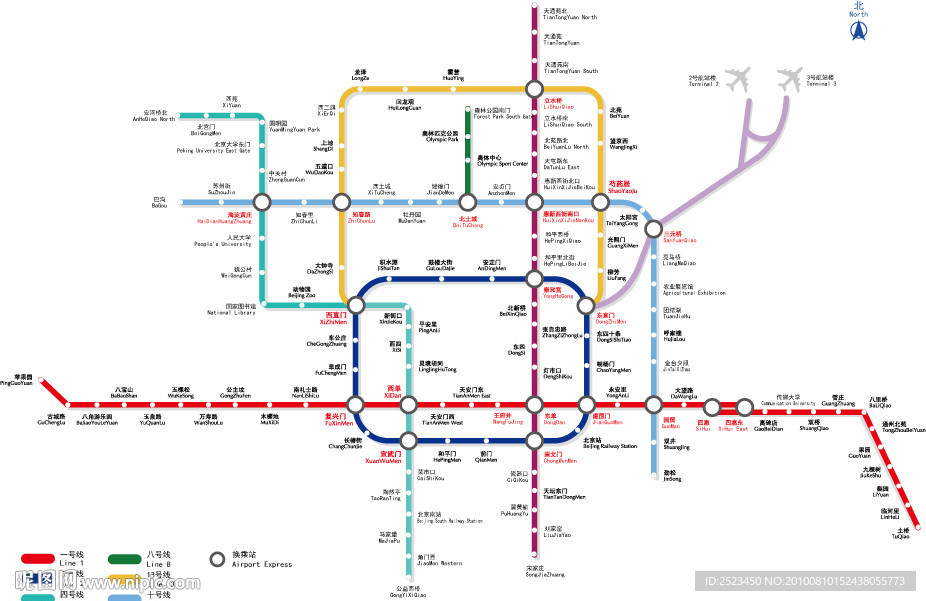 05年北京地铁线路图-千图网