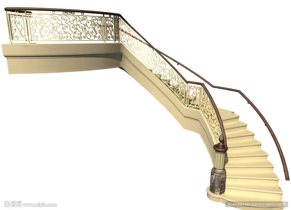 精致欧式楼梯整体模型