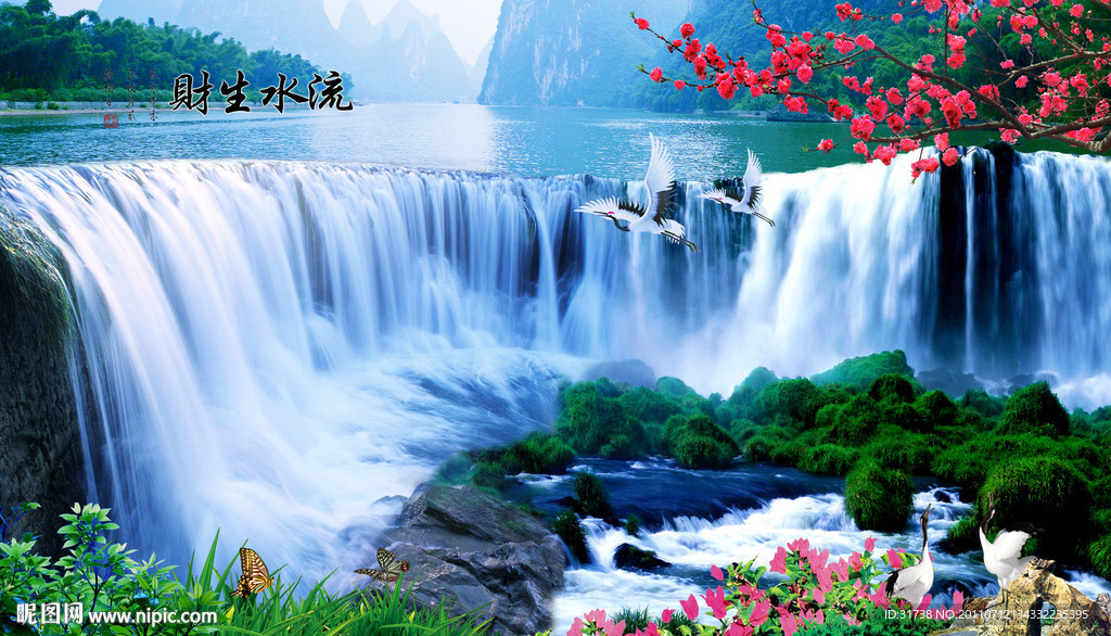 山水画设计图__风景_psd分层素材_设计图库_昵图网nipic.com