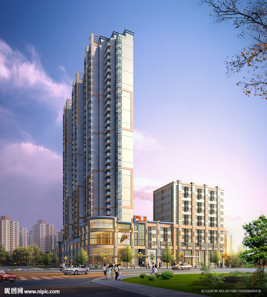 高層酒店加沿街商業(yè)PSD