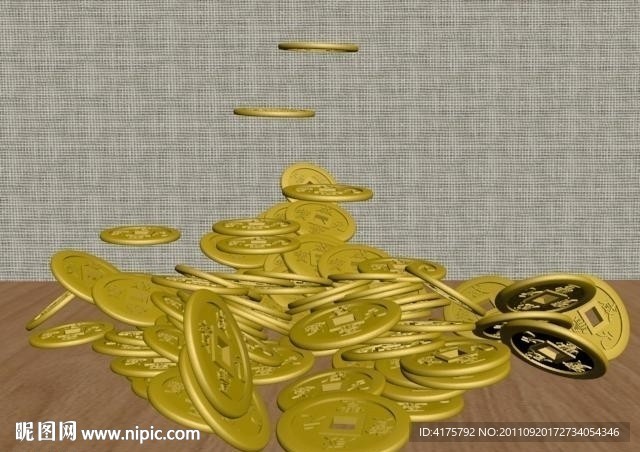 3dmax2012动画铜钱落下带贴图
