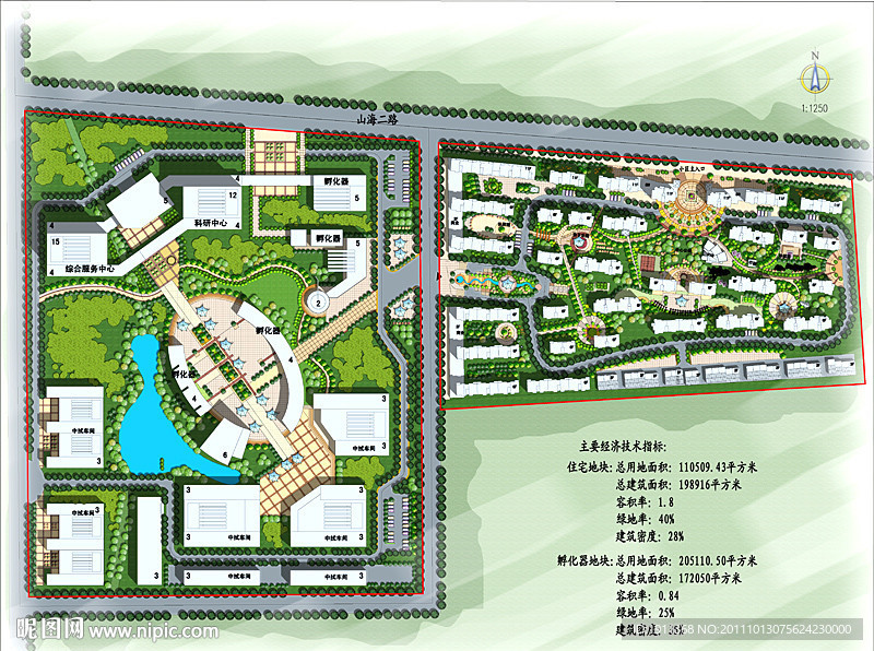PSD建筑規(guī)劃彩色平面圖