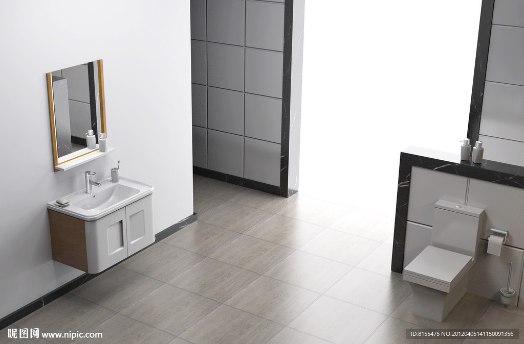现代浴室空间3d模型含贴图