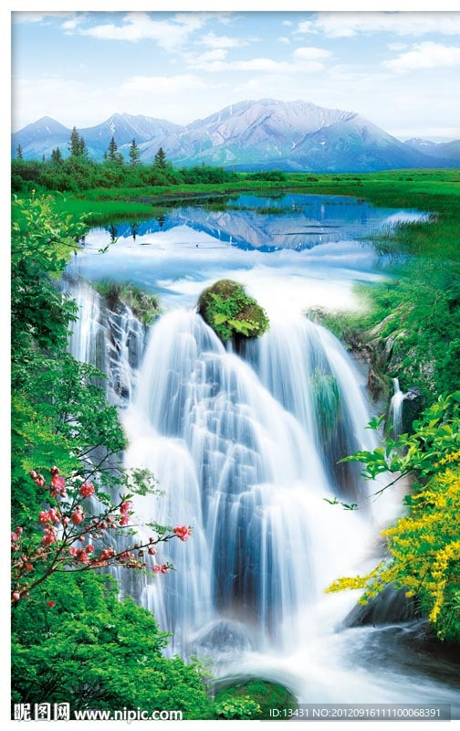 高山流水 山水畫