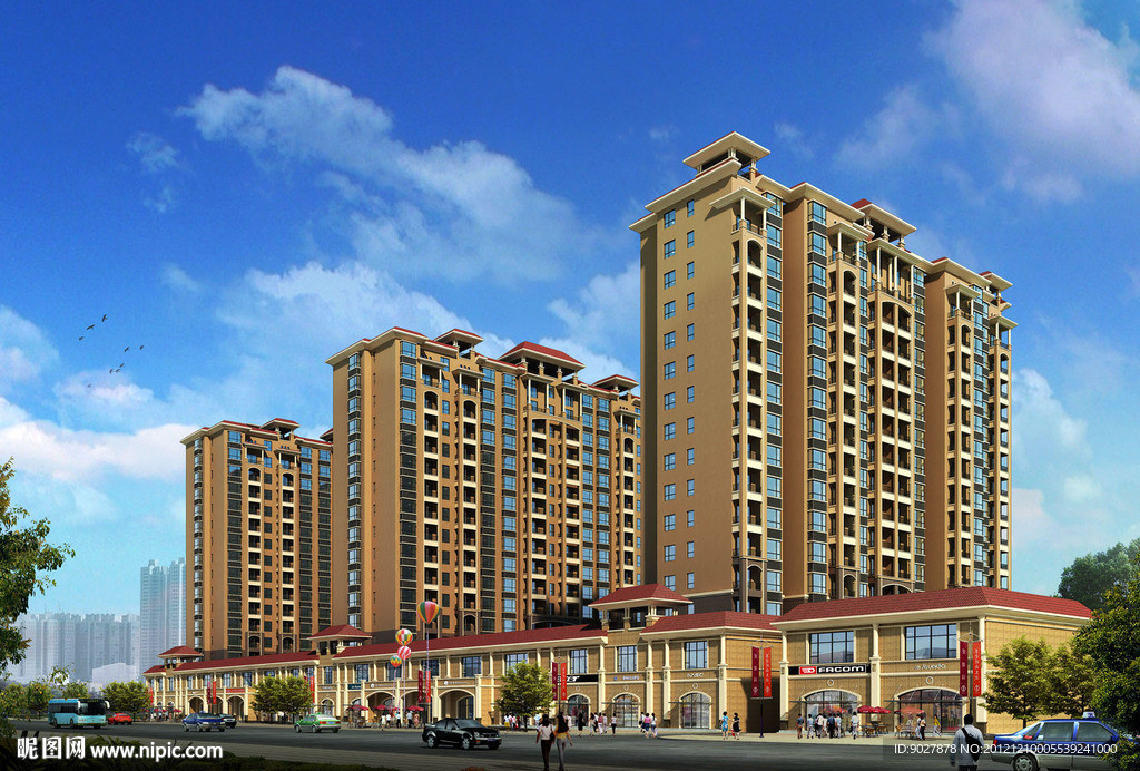 歐式住宅和商業(yè)街模型帶貼圖