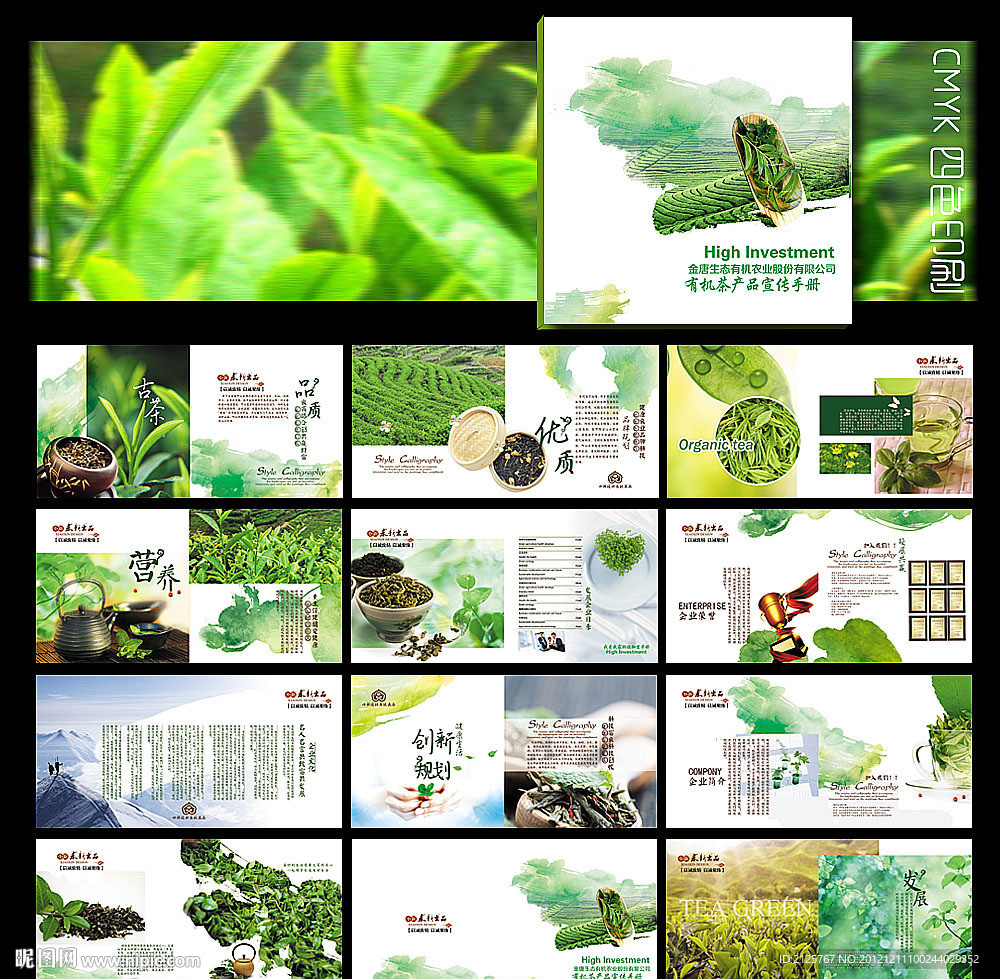 时尚 绿色 有机 茶叶画册 宣传手册
