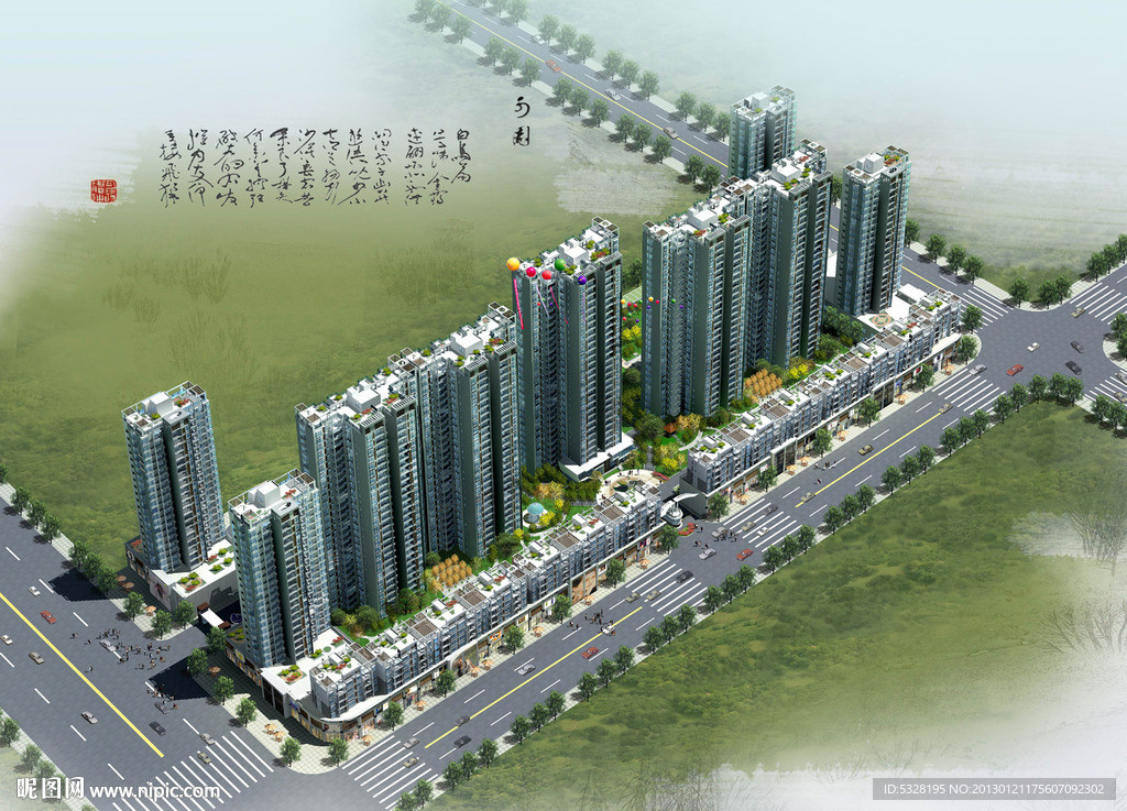 某高層小區(qū)加商業(yè)景觀MAX加MAP
