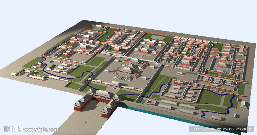 故宫全景地形模型设计图__室外模型_3d设计_设计图库_昵图网nipic.com