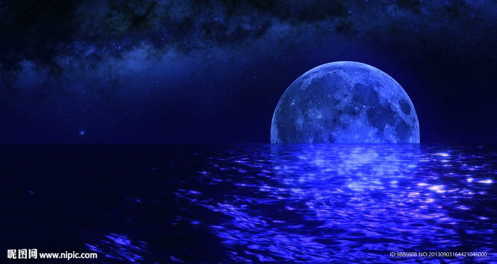 蔚蓝月亮中秋视频素材