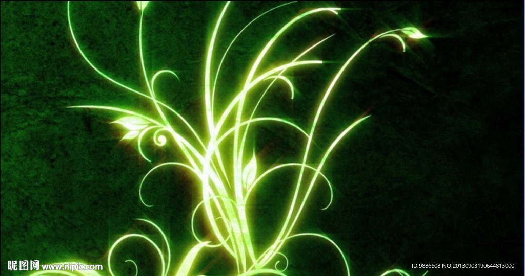 花紋綠色魔幻光影視頻