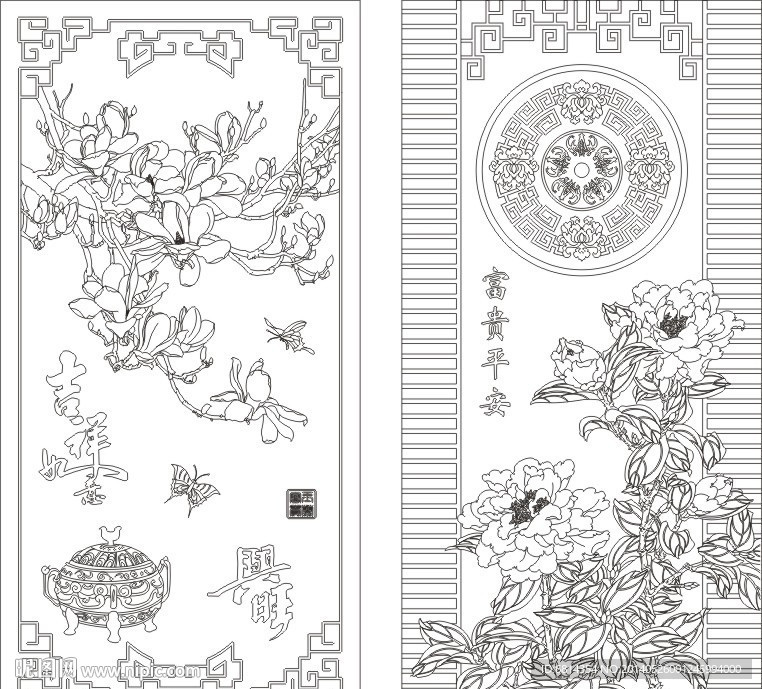 牡丹 玉蘭 吉祥富貴
