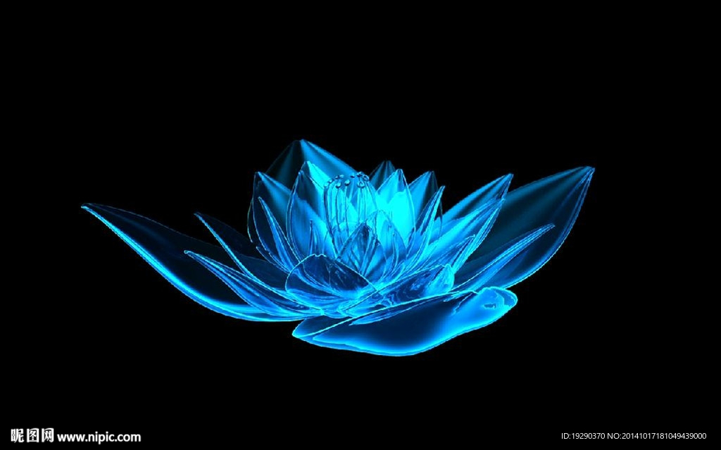 藍(lán)色水晶蓮花旋轉(zhuǎn)