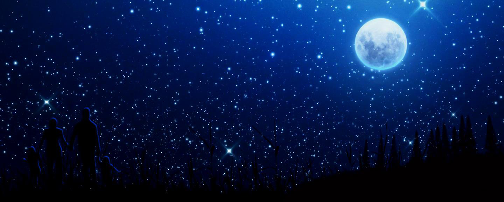 大屏LED浪漫天際星星月亮升起
