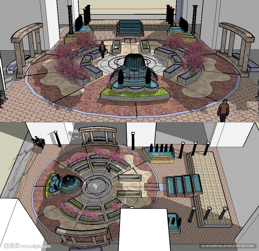 居住區(qū)入口景觀sketchup