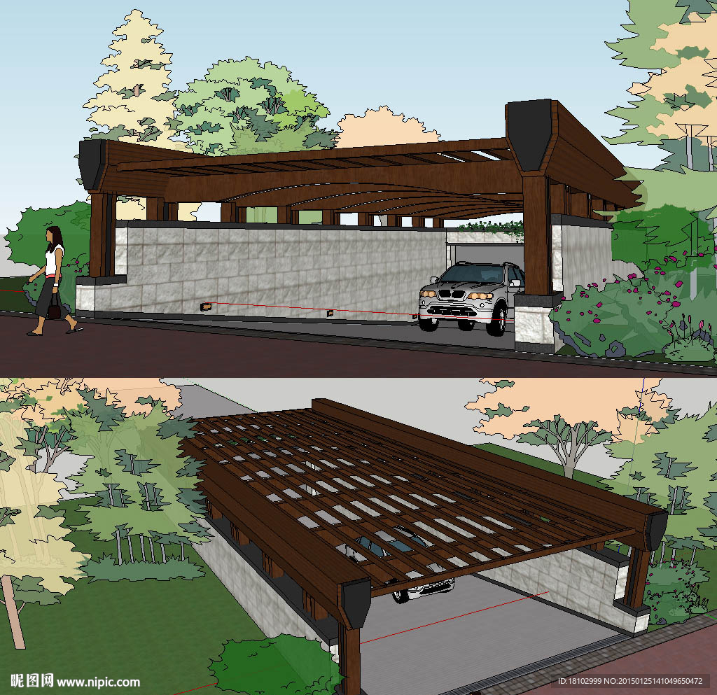 地下車庫入口sketchup