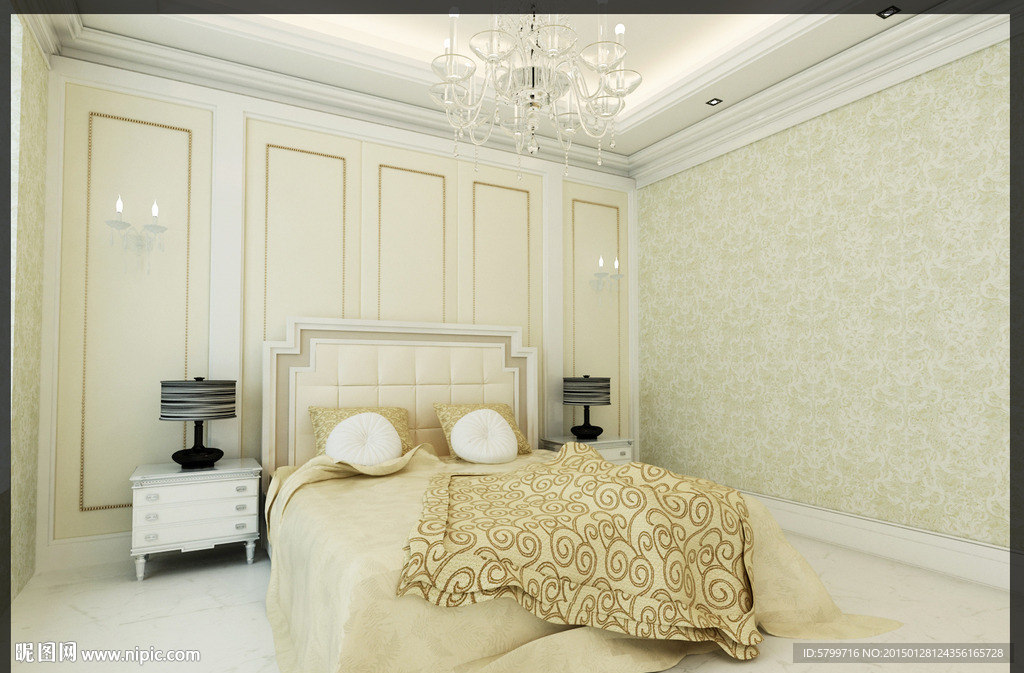 欧式卧室效果图模型