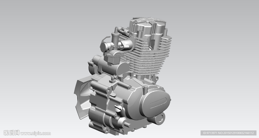 摩托車發(fā)動機(jī)3D作品