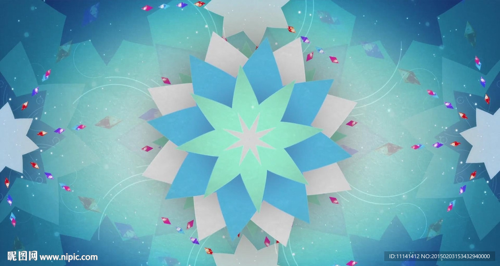 五彩八菱藝術花特效VJ視頻素材