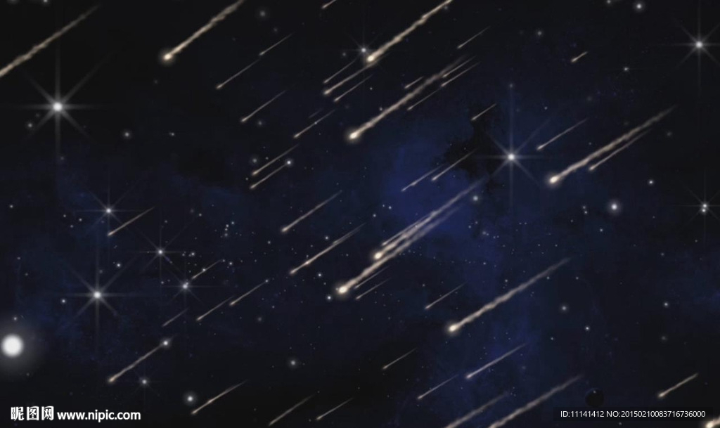 唯美浪漫高清流星雨星空閃耀背景