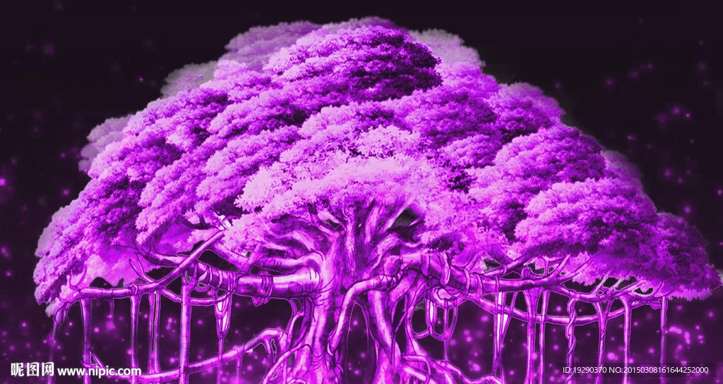 紫色森林梦幻树童话婚礼