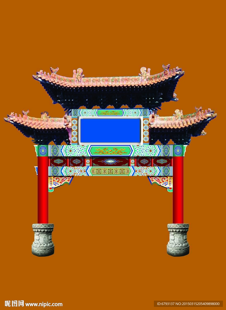古建彩繪門樓