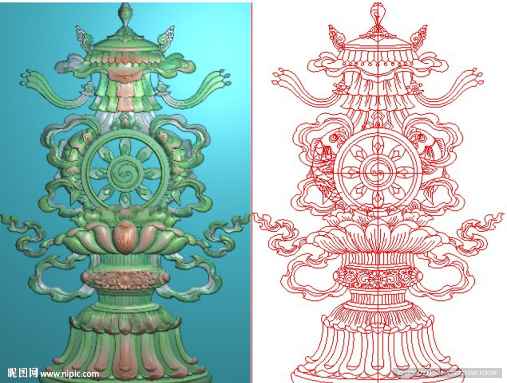 吉祥八宝佛教八宝牌子挂件设计图__图片素材_其他_设计图库_昵图网