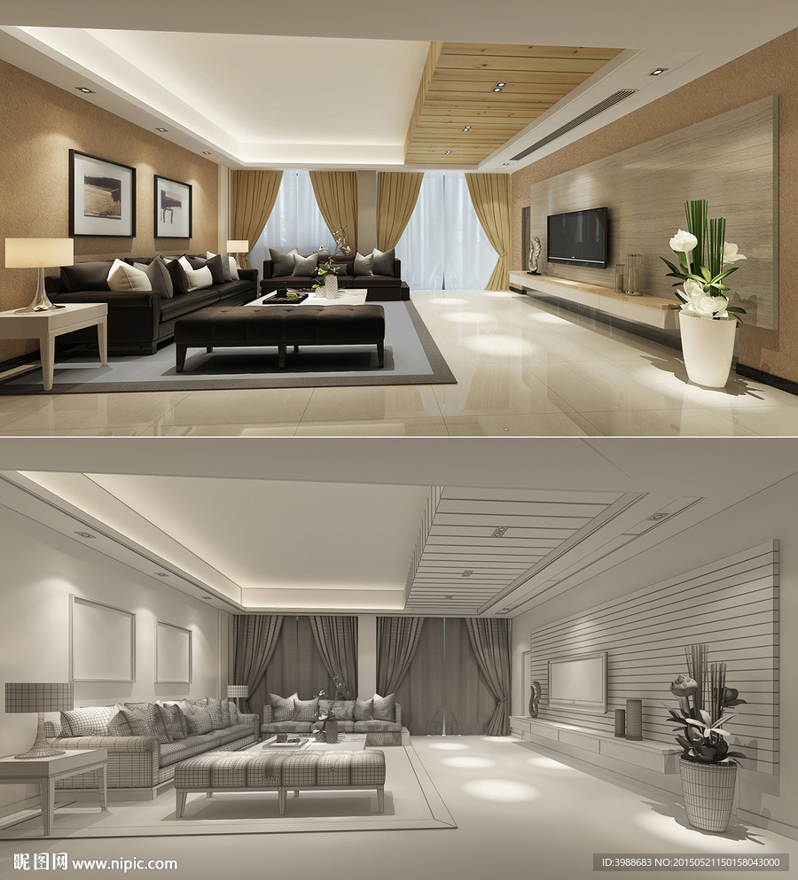 現(xiàn)代客廳模型max格式