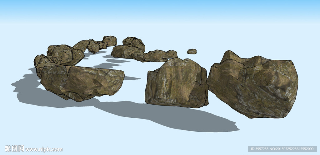 一堆石头3D模型