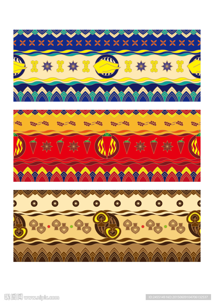 民族传统纹饰花纹图案均分式分布