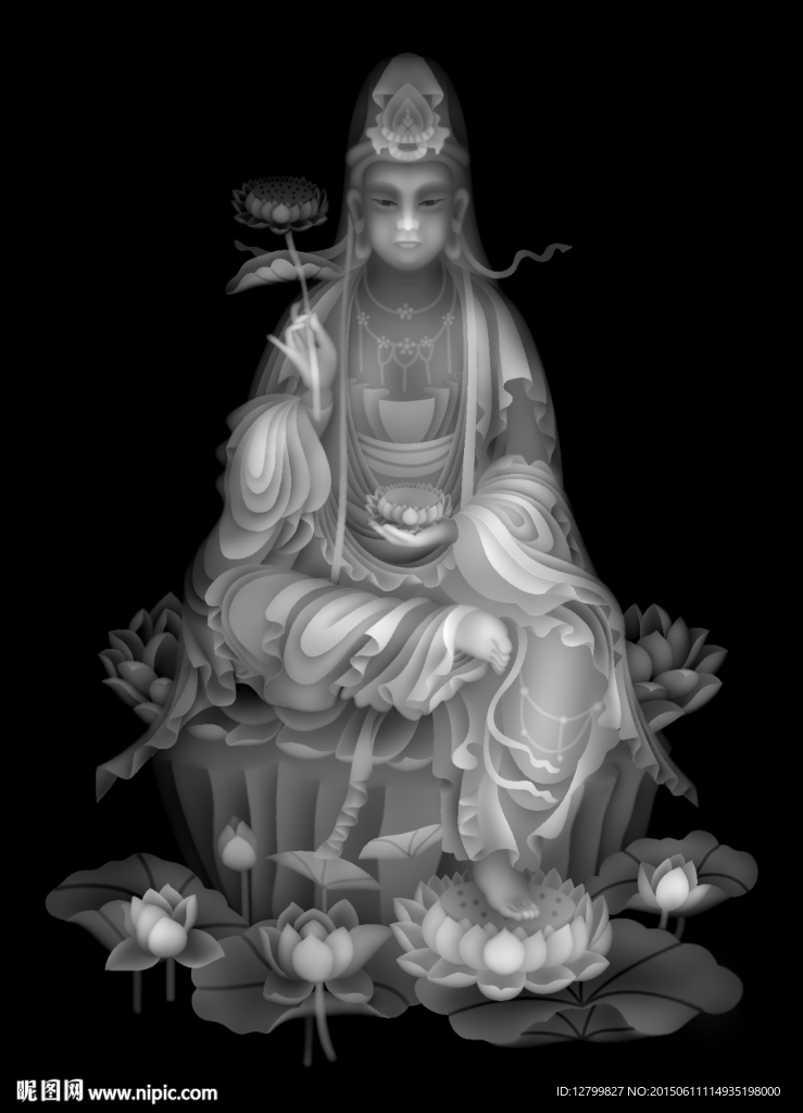 觀音灰度圖