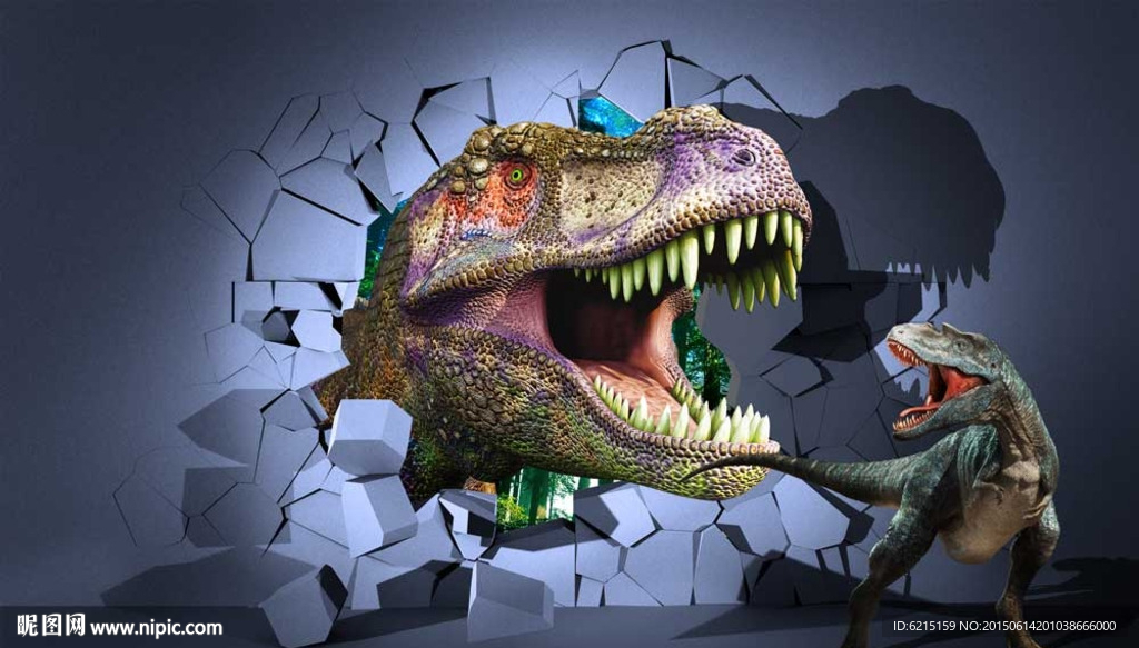 侏罗纪公园3d恐龙立体画图片