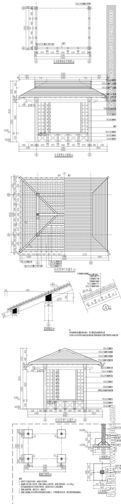 园林建筑亭子CAD图