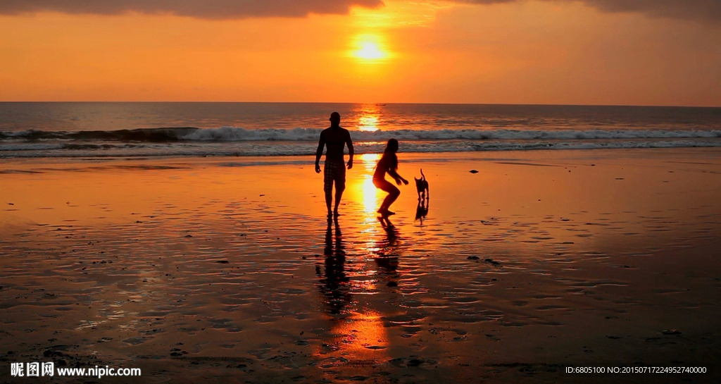 浪漫夕陽海灘