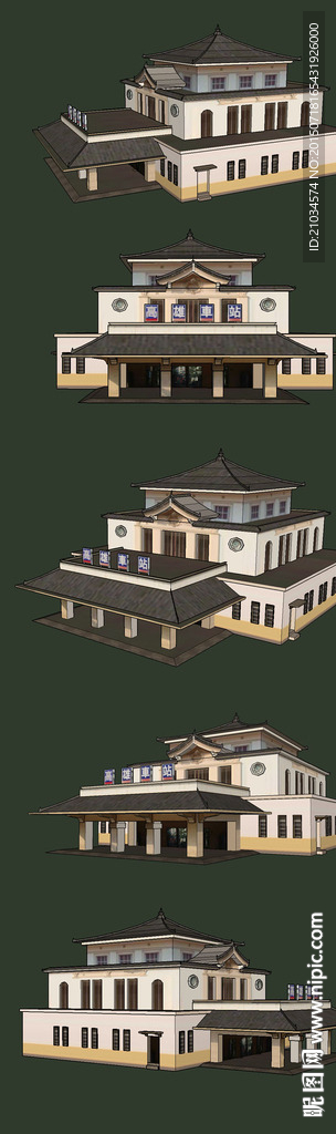 火車站地铁站SU建筑模型设计