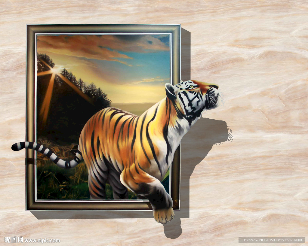 老虎3d立体画图片