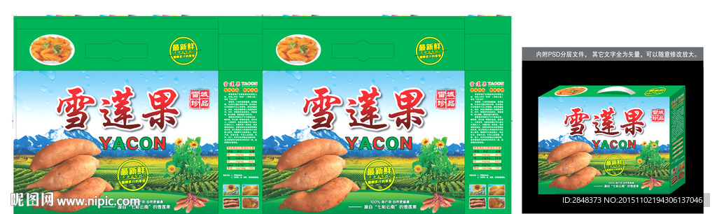 雪蓮果水果箱設(shè)計平面展開圖