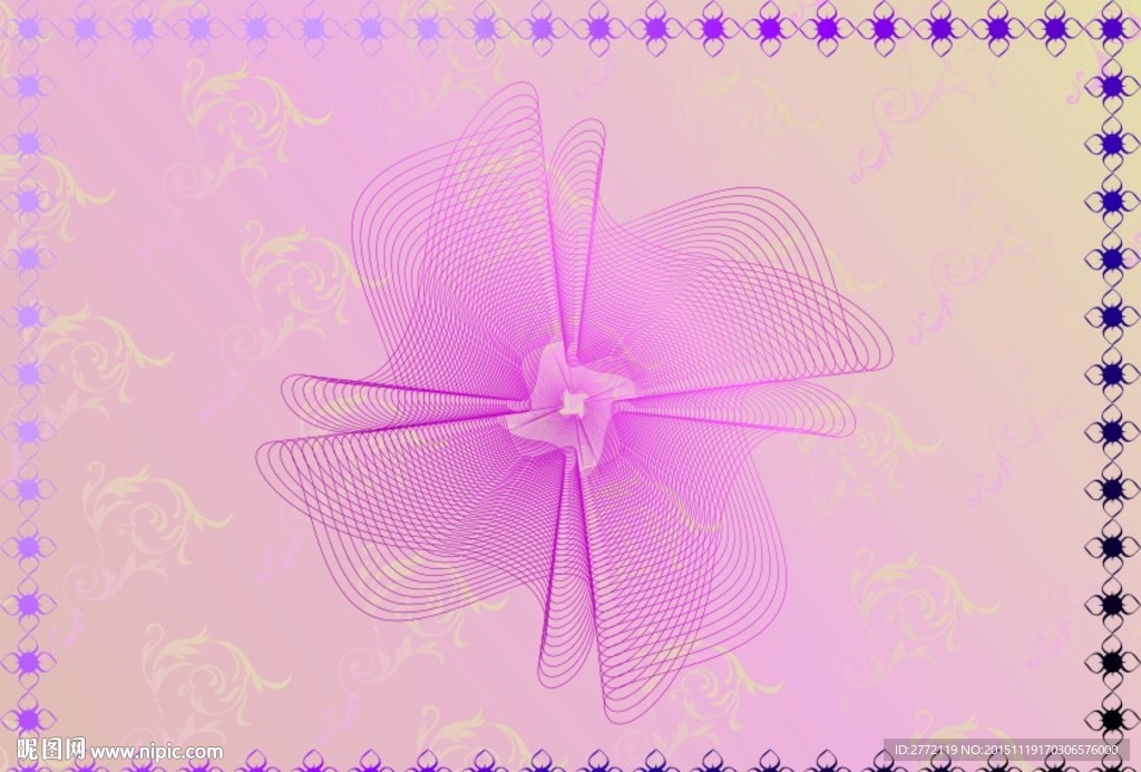 紫花情怀 商业证书纹