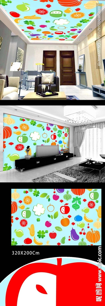 蔬菜水果装饰墙画