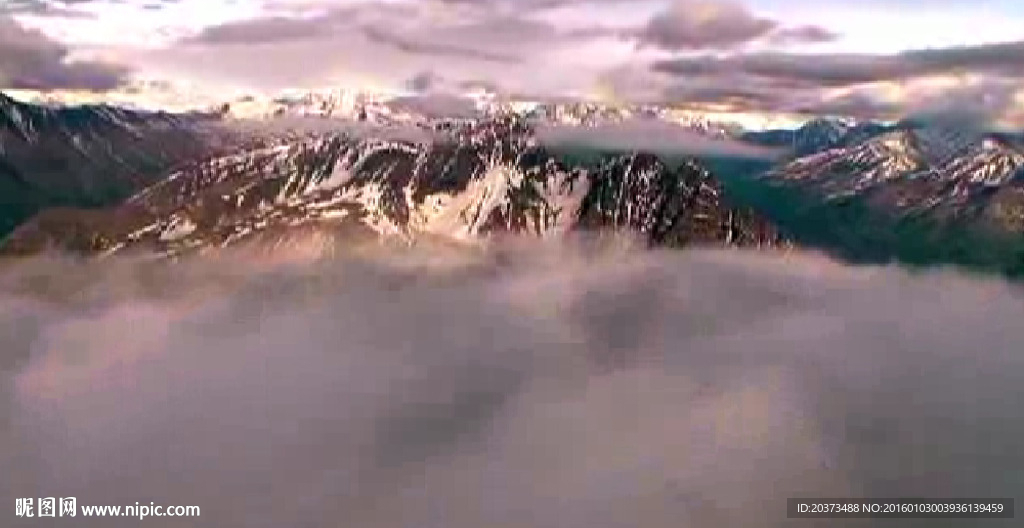 航拍雪山动态高清视频剪辑素材