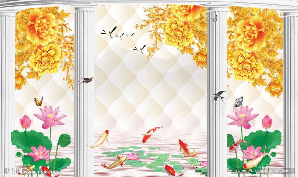 3d軟包中式壁畫(huà)