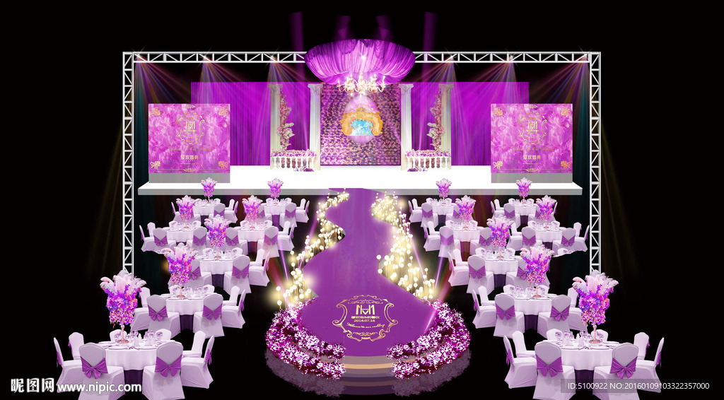 紫色宫廷范婚礼