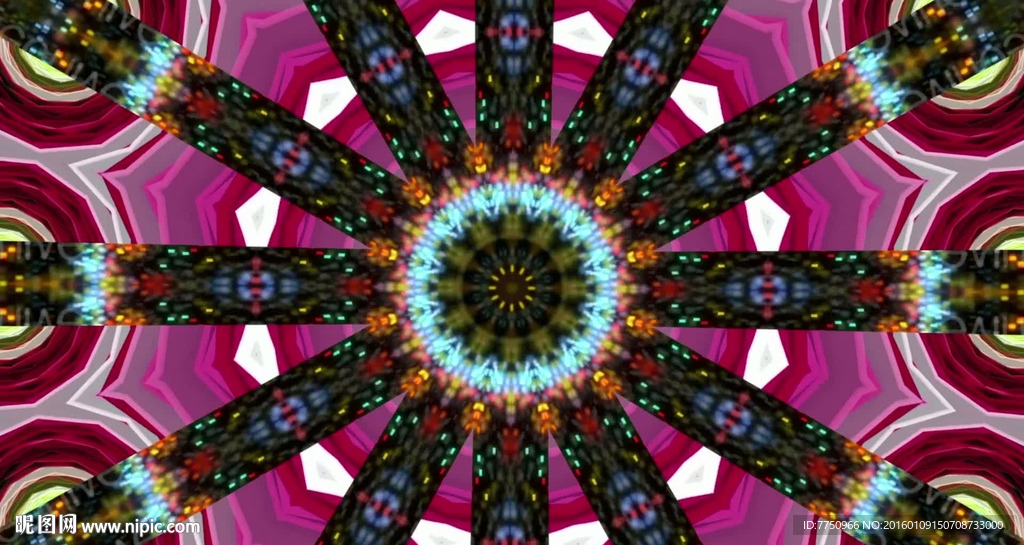 絢麗動感花紋旋轉舞臺背景