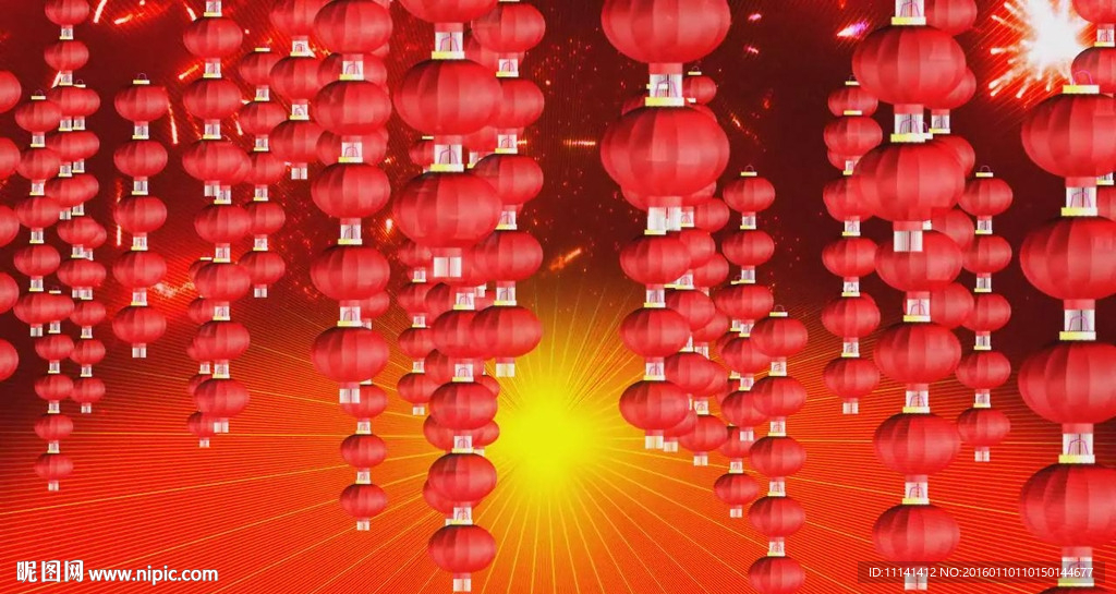 喜庆节日红灯笼串通用背景素材