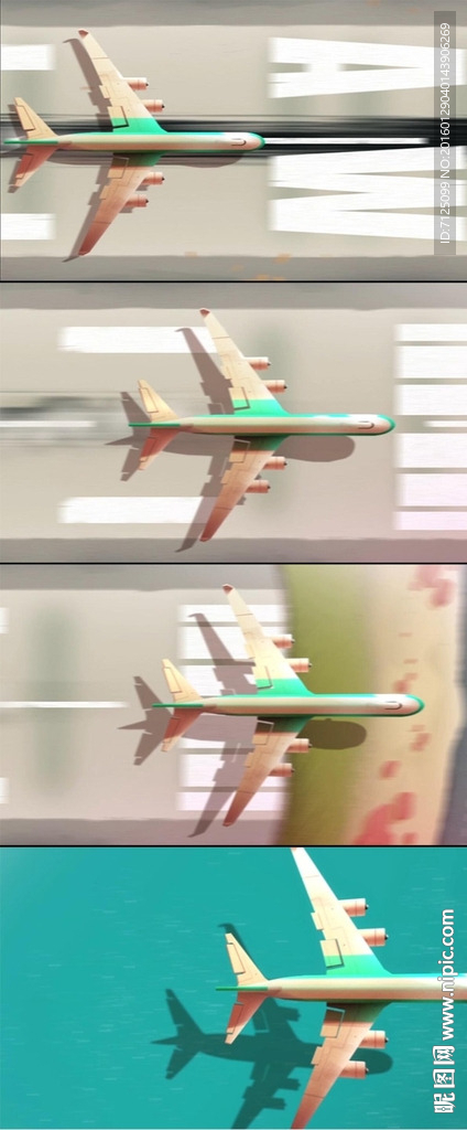 3D模擬飛機跑道起飛視頻