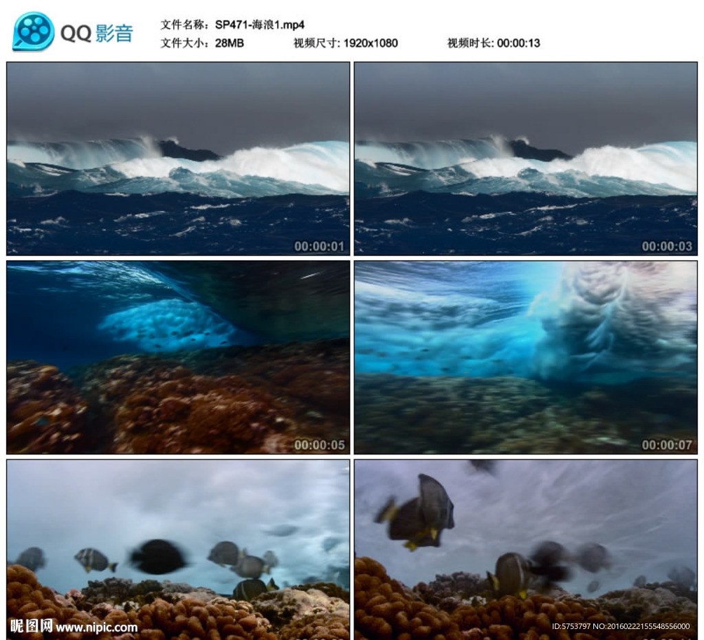 實拍海浪視頻素材