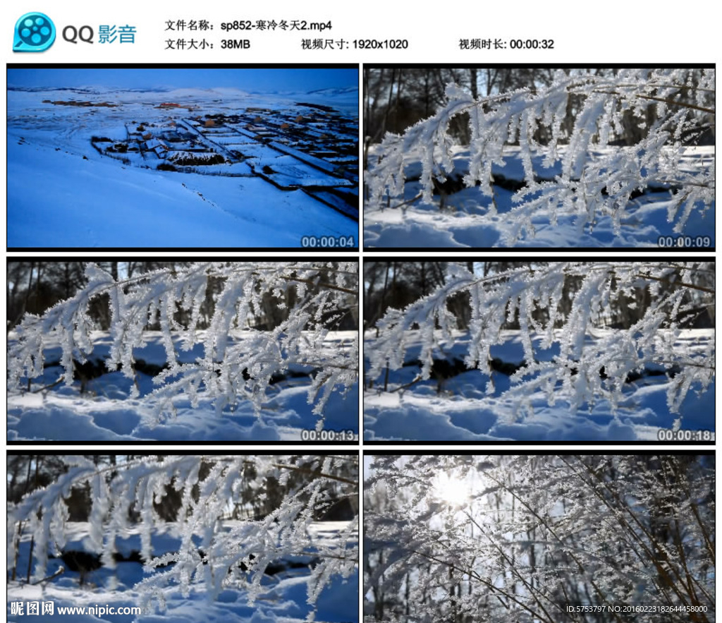 自然雪景寒冷冬天