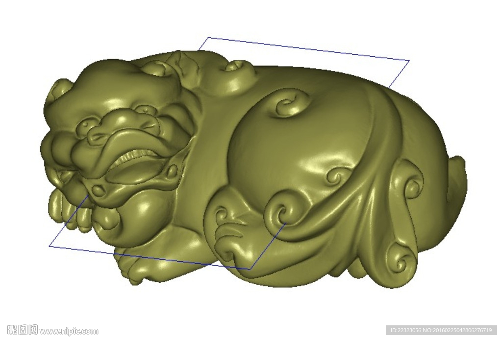 卧貔貅四轴圆雕三维3D立体雕刻