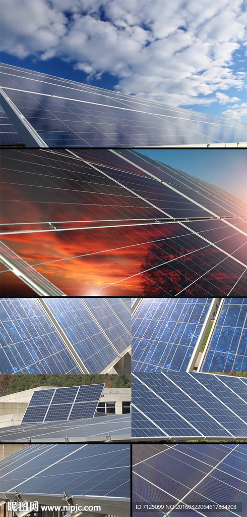 太阳能光伏发电板实拍视频素材