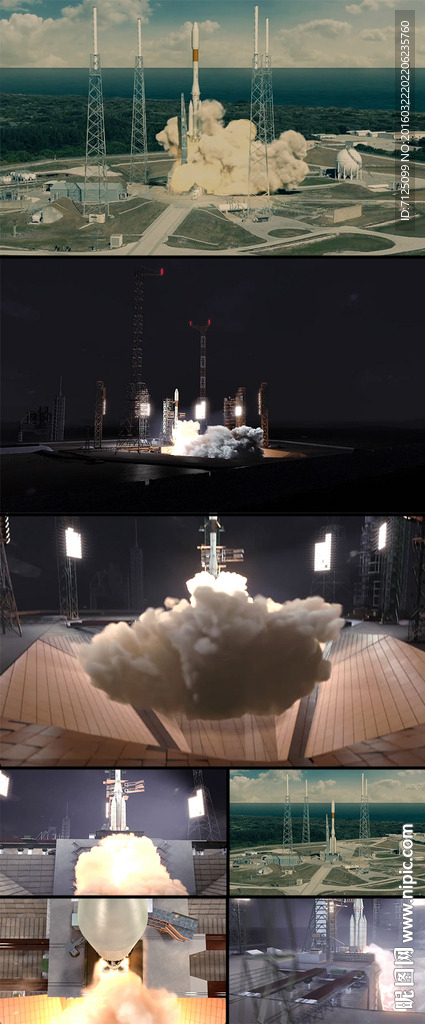 3D模拟运载火箭发射动画视频